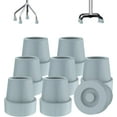 thumbnail image 1 of SupreGear Quad Cane Replacement Rubber Tips for Elderly and Handicap, 8-pack, 1/2 inch, Gray, 1 of 8