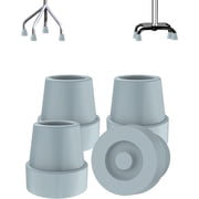 SupreGear 4-Pack Cane Tips, Non-Slip Rubber 5/8 Inch for Elderly & Disabled, Gray Walking Aid