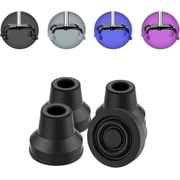 SupreGear Quad Cane Replacement Tips, Non-Slip Rubber feet, 1/2 in Cane Tip Covers, 4 Pack, Black
