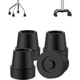 thumbnail image 1 of SupreGear Cane Tips 1/2 Inch Replacement Rubber Tips for Quad Cane, 4-Pack, Black, 1 of 8