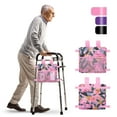 thumbnail image 1 of SupreGear Walker Side Bag, Water-Resistant Pouch, Hand-Free Storage for Folding Walkers, Seniors, Pink Floral, 1 of 8