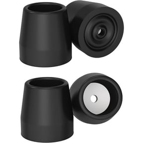 SupreGear Rubber Walker Replacement Tips, 1-1/8 in Non-Slip Leg Caps for Walkers and Frames Floor Protection, 4 Pack, Black