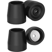 SupreGear Rubber Walker Replacement Tips, 1-1/8 in Non-Slip Leg Caps for Walkers and Frames Floor Protection, 4 Pack, Black