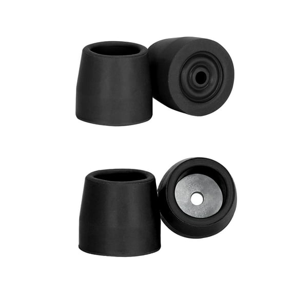 SupreGear Walker Tips 1", 4PCS Heavy Duty Rubber Walker/Commode Replacement Tips, Black