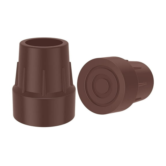 SupreGear 1 inch Walking Cane Tips, 2-pack Heavy Duty Replacement Rubber Caps, Brown