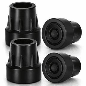 SupreGear 4-Pack Cane Tip 1” Replacement, 1 inch Heavy-Duty Non-Slip Rubber, Black