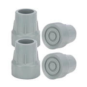 SupreGear 4-Pack Cane Tip Replacement Caps, 1 inch Heavy-Duty Non-Slip Rubber, Gray