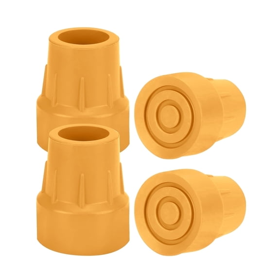 SupreGear heavy duty rubber cane tips replacement 4-pack 1 inch Yellow for walking canes