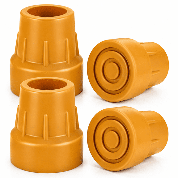SupreGear heavy duty rubber cane tips replacement 4-pack 1 inch Yellow for walking canes