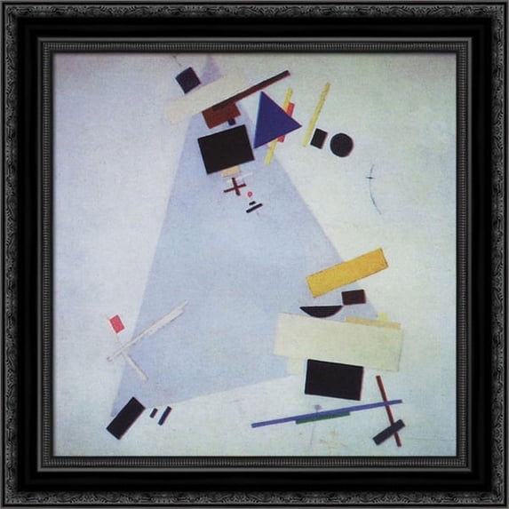 Suprematism 20x20 Black Ornate Wood Framed Canvas Art by Malevich, Kazimir