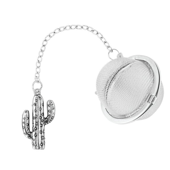 Supreme 18/8 Stainless Steel 2 Inch Mesh Tea Ball Infuser/Tea Interval Diffuser/Tea Strainer Infuser with Zinc Alloy Cactus Charm for Tea and Everyday Use