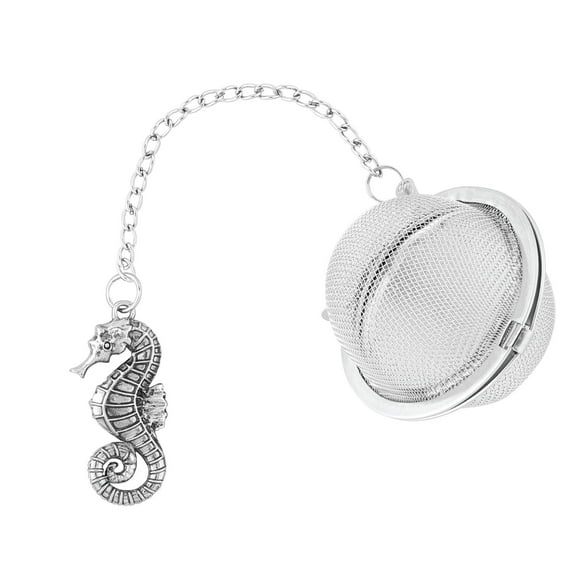Supreme 18/8 Stainless Steel 2 Inch Mesh Tea Ball Infuser/Tea Interval Diffuser/Tea Strainer Infuser with Zinc Alloy Seahorse Charm for Tea and Everyday Use