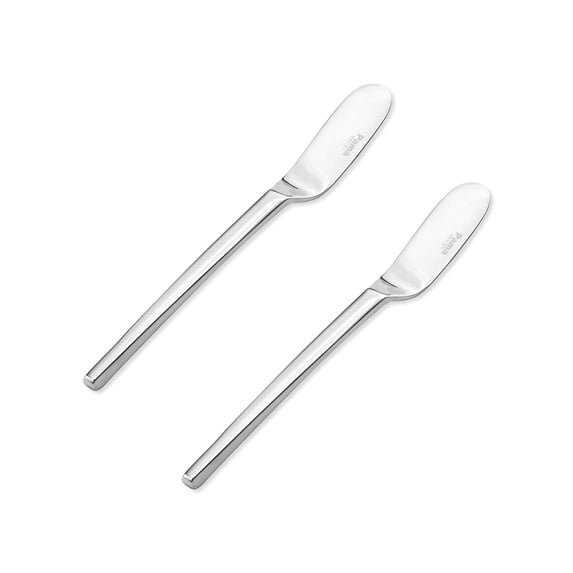 Supreme 2-Piece 6.25 Inch 18/8 Stainless Steel Cheese/Butter Spreader. Mirror Polished, Dishwasher Safe