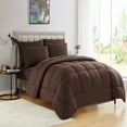 thumbnail image 1 of Supreme 5 Piece Bed-In-A-Bag All Season Solid Comforter & Sheet Set, Twin, Chocolate, 1 of 5