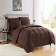 thumbnail image 1 of Supreme 7 Piece Bed-In-A-Bag All Season Solid Comforter & Sheet Set, Full, Chocolate, 1 of 5