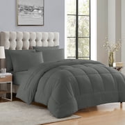Supreme 7 Piece Bed-In-A-Bag All Season Solid Comforter & Sheet Set, King, Gray