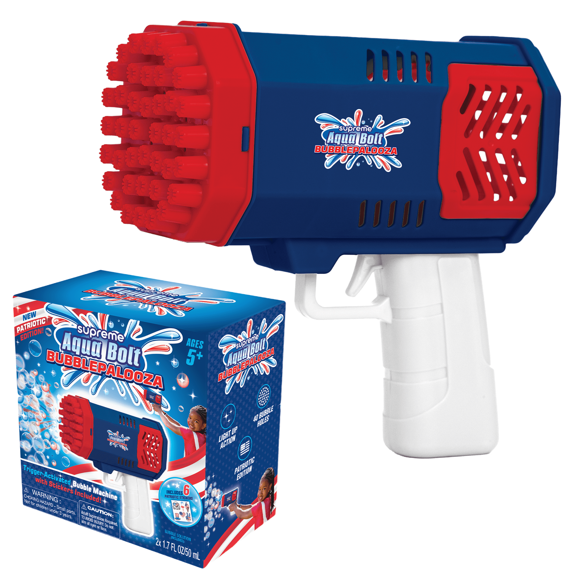 Supreme Aqua Bolt Bubblepalooza, Automatic Bubble Blowing Gun Toy