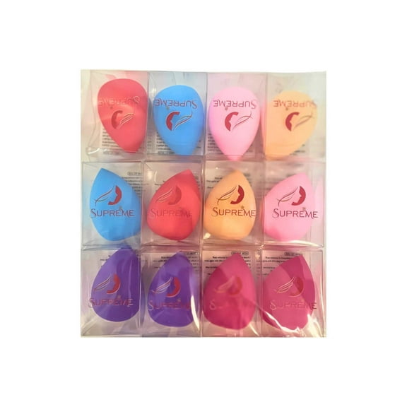 Supreme Beauty Assorted Color Beauty Blenders | 12-Piece Makeup Sponge Set for Flawless Blending