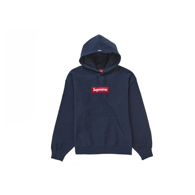 Supreme Men's Box Logo Hooded Sweatshirt (FW24) Navy, from