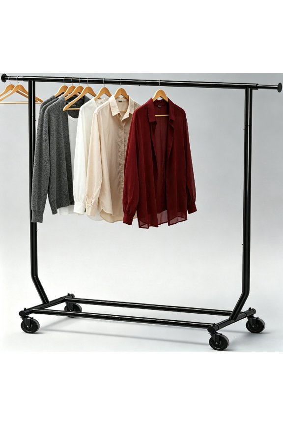 Supreme Commercial Grade Clothing Garment Rack, Holds Up to 250 lbs, 50 to 75 Inches Extendable Rod, Black