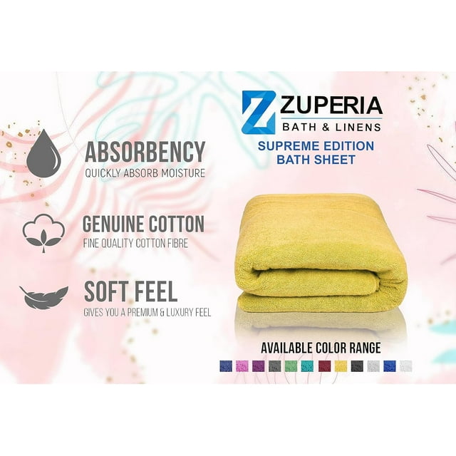 Supreme Edition Bath Sheets 700 Gsm 35 X 70 Inches, 100 Cotton Lint