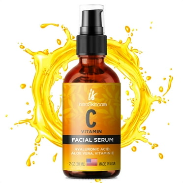 Double-Sized (2oz) Vitamin C Serum with Hyaluronic Acid & Vitamin E – Hydrating & Brightening Formula
