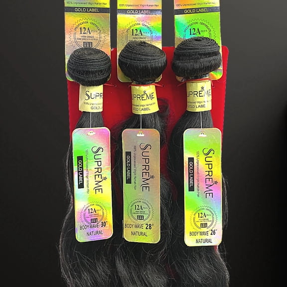 Supreme Hair Beauty 100% Unprocessed Virgin Human Hair Bundle Deal Solution- BODY WAVE Natural