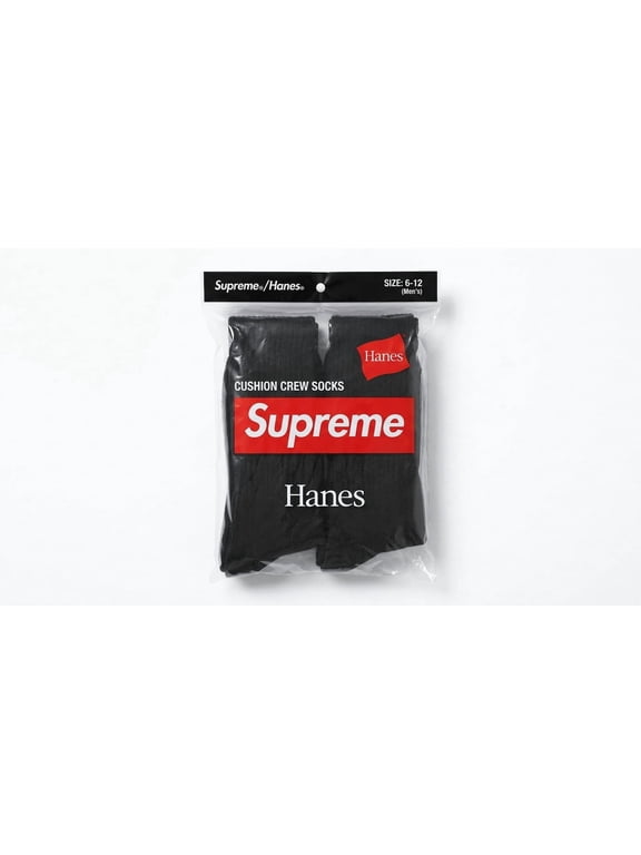 Hanes Cushion Crew Socks, Black (4 Pack)