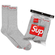 Supreme Hanes Mens Spring Crew Socks, Gray 4
