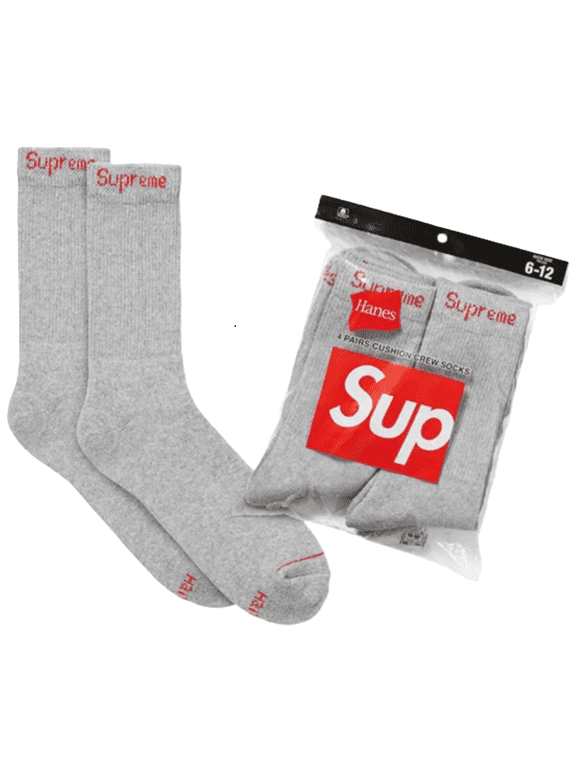 Hanes Men's Spring Crew Socks, Gray (4)