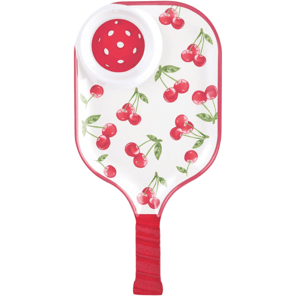 Supreme Housewares Cherry Pickleball Paddle Tray, 15.75" Melamine Serving Tray, Decorative Cherry Appetizer Platter for Charcuterie, Snacks & Entertaining