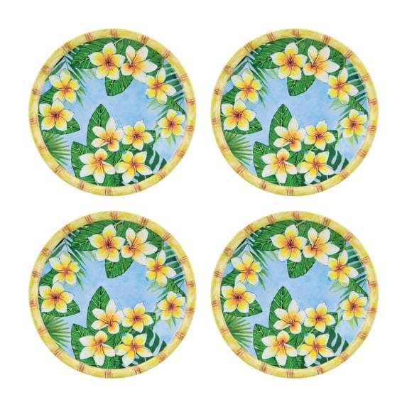 Supreme Housewares Gourmet Art Bamboo Melamine Party Plates, 6 in, 4 Count