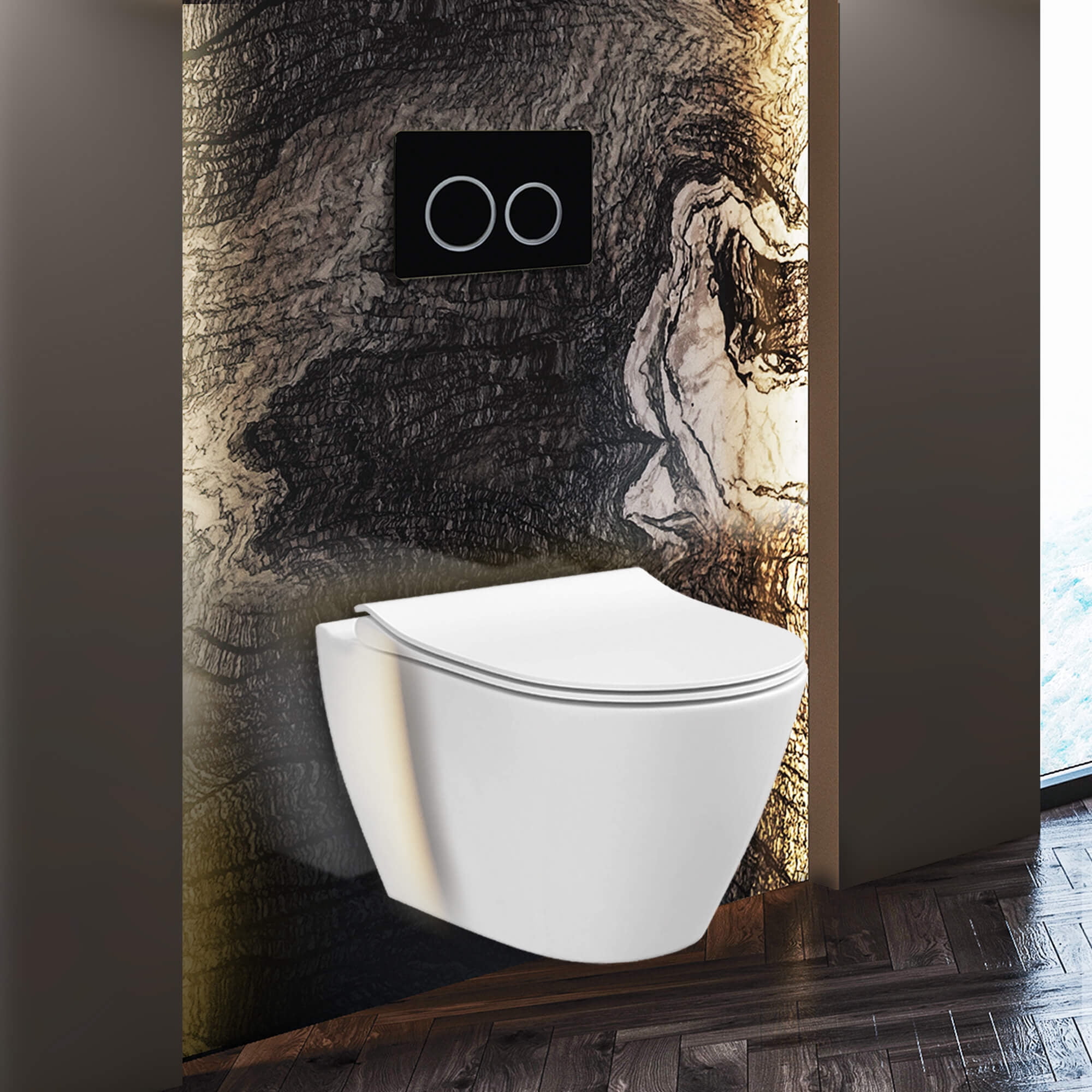 Supreme In-Wall toilet Combo Set - 20" Toilet Bowl With Soft-Close Seat