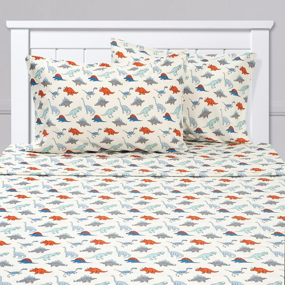 Supreme Kids Wrinkle Free Hypoallergenic Dinosaur Bed Sheets