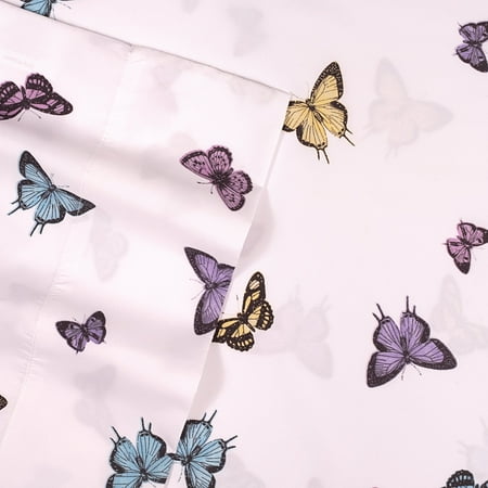 Supreme Kids Wrinkle Resistant Hypoallergenic Butterflies Bed Sheets
