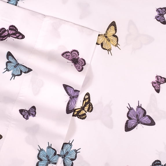 Supreme Kids Wrinkle Resistant Hypoallergenic Butterflies Bed Sheets