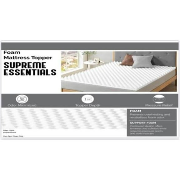 Supreme Living TN41872 1.25 in. Foam Topper - Twin Size