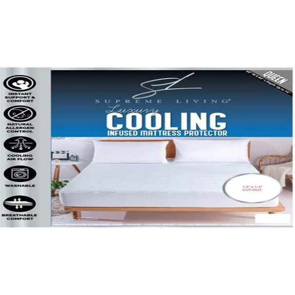 Supreme Living MP41557 Cooling Water Proof Mattress Protector - Queen Size