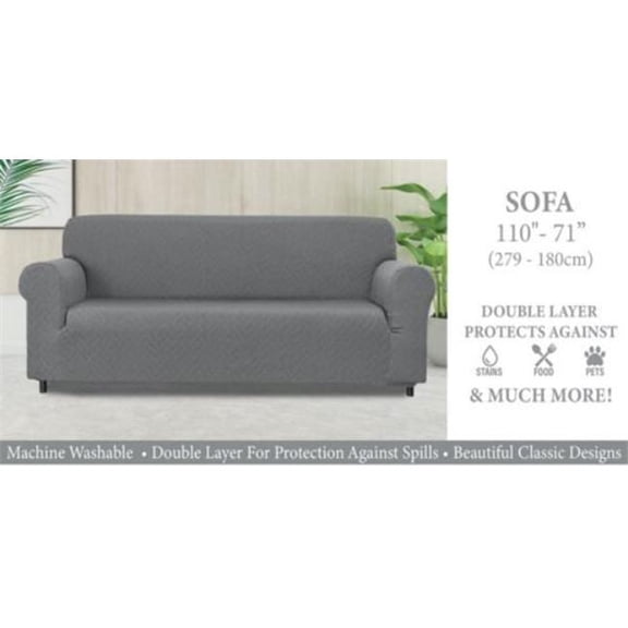 Supreme Living LS41896 Double Layer Loveseat Slipcover - Gray