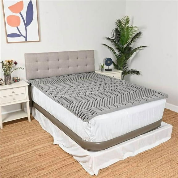 Supreme Living FL41823 2 in. Charcoal 7 Zone Memory Foam Mattress Topper, Charcoal - Full Size