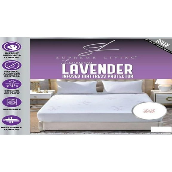 Supreme Living MP41691 Lavender Infused Mattress Protector - Full Size