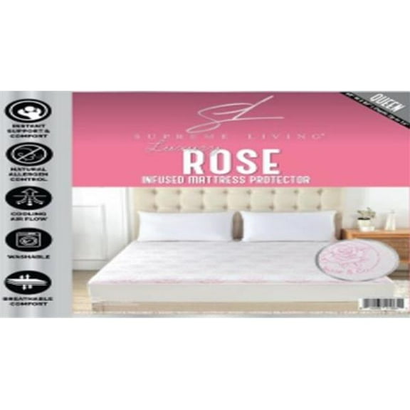 Supreme Living MP41965 Rose Infused Mattress Protector - Queen Size