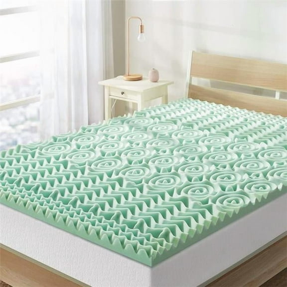 Supreme Living TN41854 2 in. Aloe Vera 7 Zone Memory Foam Mattress Topper, Green - Twin Size