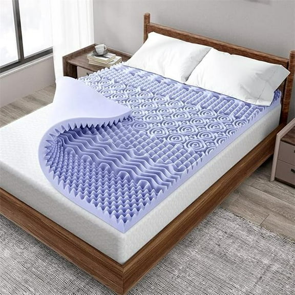 Supreme Living TN41857 2 in. Lavender 7 Zone Memory Foam Mattress Topper, Purple - Twin Size