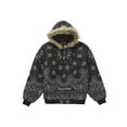 thumbnail image 1 of Supreme Men's Bandana Jacquard Denim Hooded Work Jacket Black, from StockX, 1 of 4