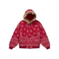 thumbnail image 1 of Supreme Men's Bandana Jacquard Denim Hooded Work Jacket Red, from StockX, 1 of 4