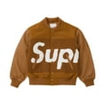 thumbnail image 1 of Supreme Men's Big Logo Chenille Varsity Jacket Mustard, from StockX, 1 of 4