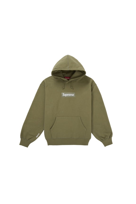 Men's Box Logo Hooded Sweatshirt (FW25) Light Olive, from StockX