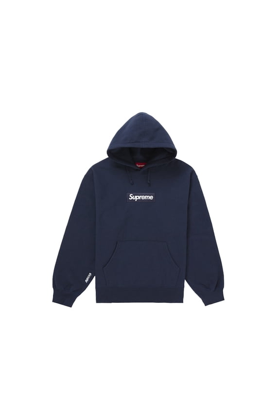 Men's Box Logo Hooded Sweatshirt (FW25) Navy, from StockX