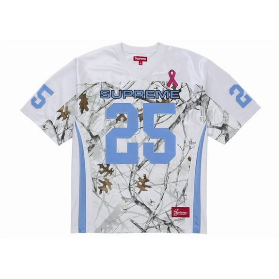 Supreme Men's Breast Cancer Awareness Football Jersey White, from StockX